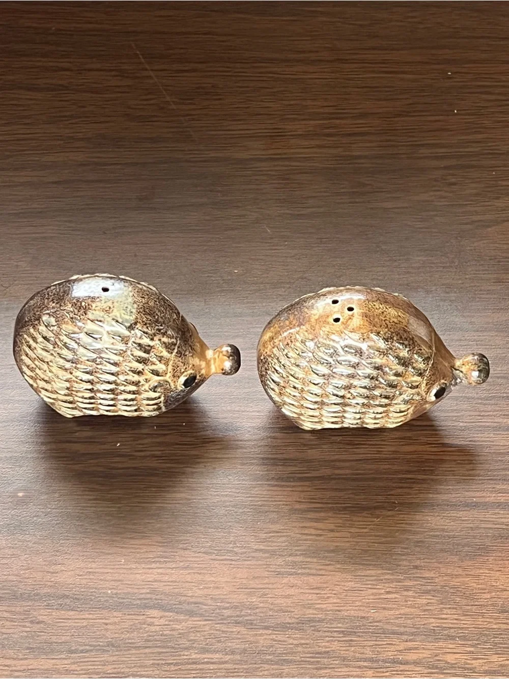 Vintage Hedgehog Ceramic Salt and Pepper Shakers